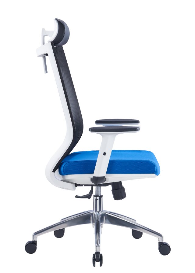 Office Mesh Chair with Adjustable Headrest & Lumbar Support| Black, Blue