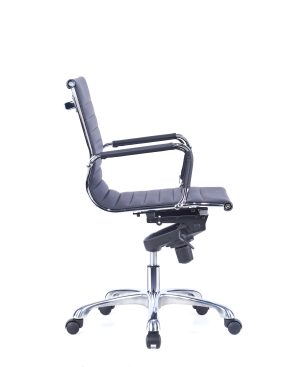 Leather chair - Black - Low back side