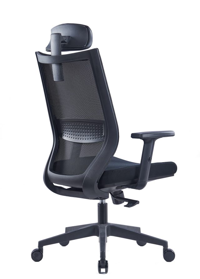 Office Mesh Chair with Adjustable Headrest & Lumbar Support| Black, Blue