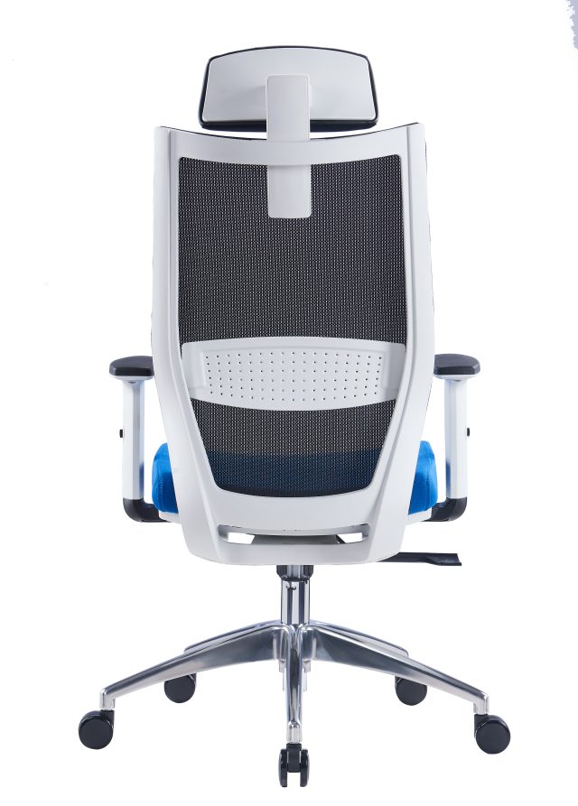 Office Mesh Chair with Adjustable Headrest & Lumbar Support| Black, Blue