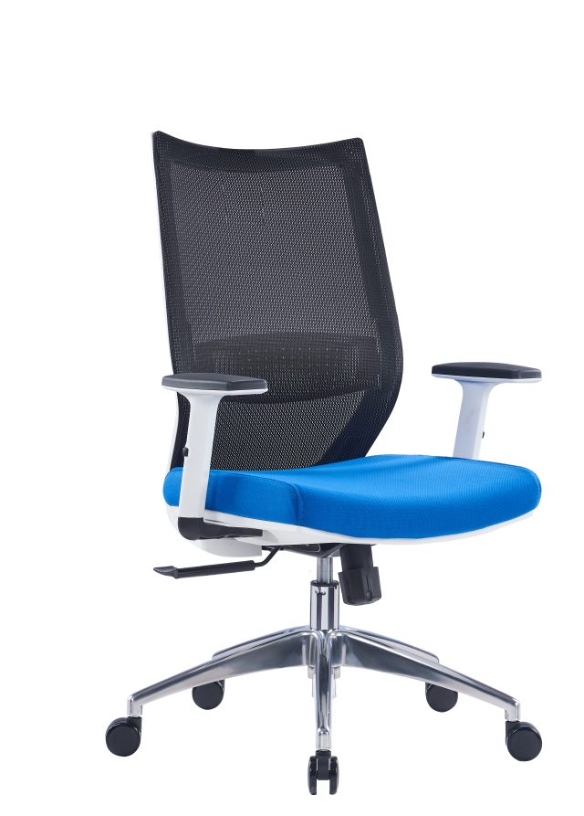 Office Mesh Chair with Adjustable Headrest & Lumbar Support| Black, Blue