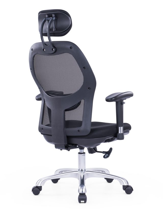 High-Back Office Chair – Adjustable Headrest, 2D Armrests & Lumbar Support