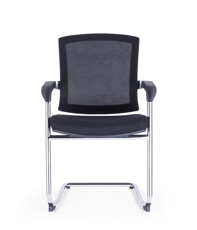 Black Visitor Chair – Nylon Glass Fiber Frame, PP Armrests & Chrome Legs