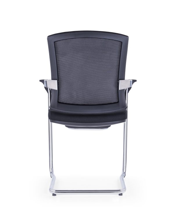 Black Visitor Chair – Nylon Glass Fiber Frame, PP Armrests & Chrome Legs