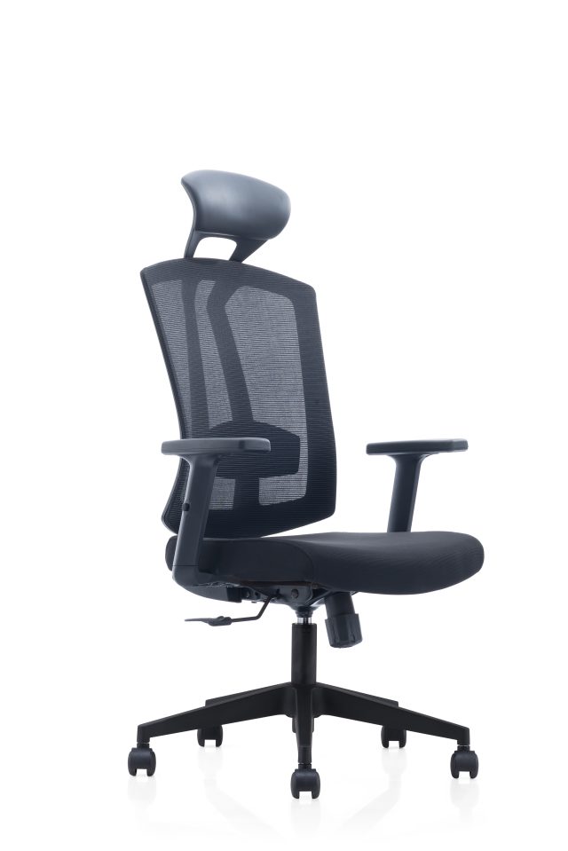 Mesh Office Chair with Fixed Headrest(for highback) & Adjustable Lumbar Support