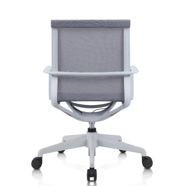 Ergonomic Office Chair with Seat-Back Linked Fixed Armrests – Black & Grey