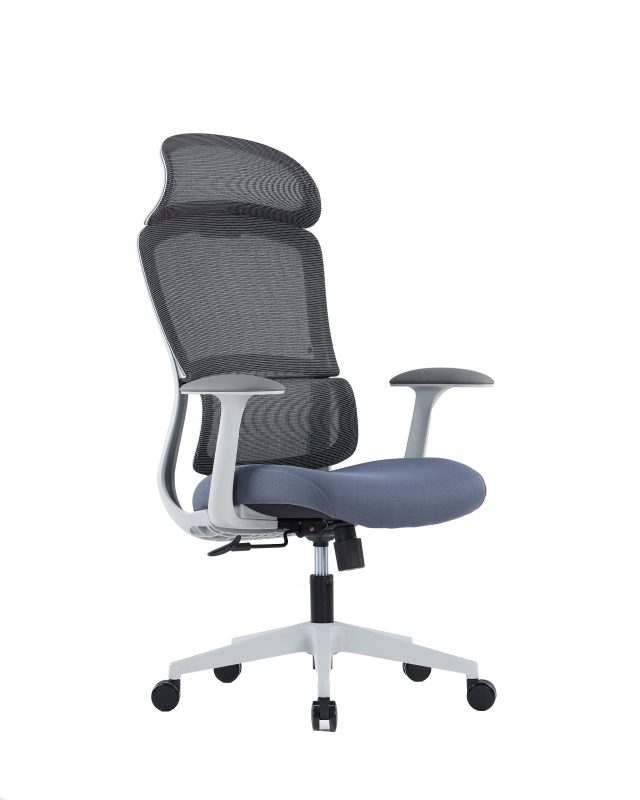 Ergonomic Office Chair – Fixed Mesh Headrest, PU Armrests & Adjustable Tension