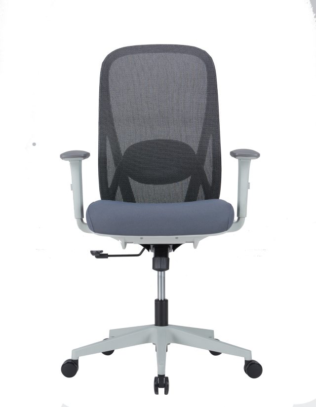 White Office Chair with Lumbar Support – Adjustable Headrest, Lumbar Support & Synchro Tilt