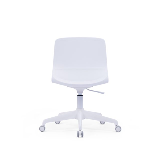 White Office Chair With Roller wheels, Study Chair