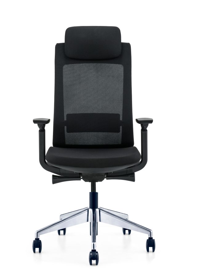 Ergonomic Black Frame Office Mesh Chair | Black | Grey