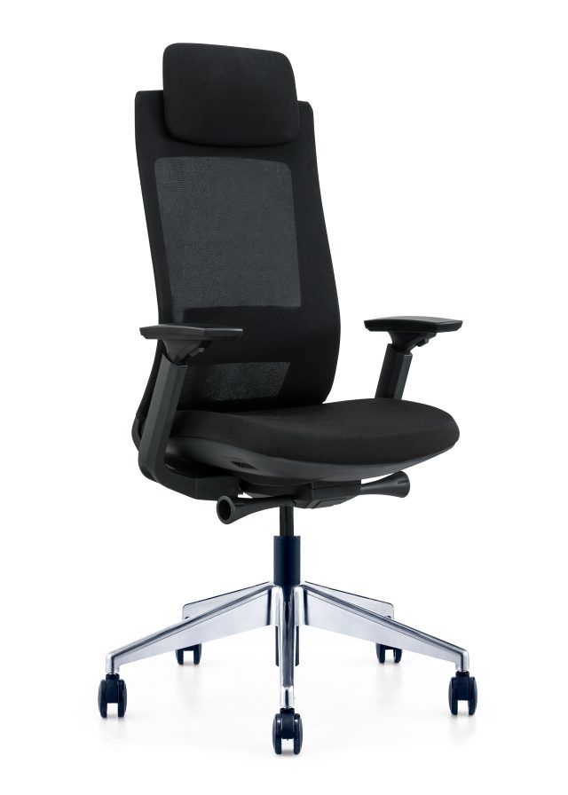 Ergonomic Black Frame Office Mesh Chair | Black | Grey