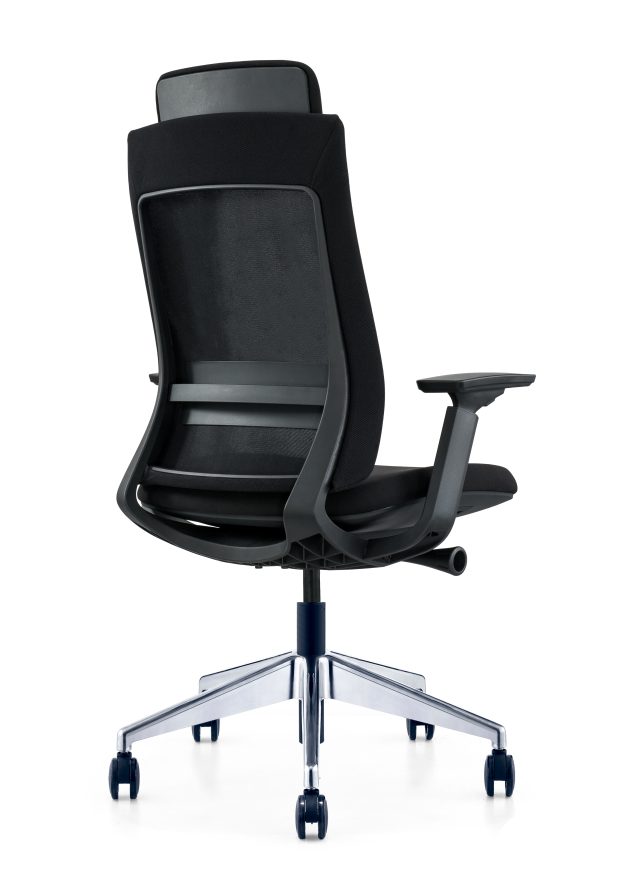 Ergonomic Black Frame Office Mesh Chair | Black | Grey