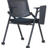 Black Foldable Study Chair With Wheels and Table
