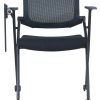 Black Foldable Study Chair With Wheels and Table
