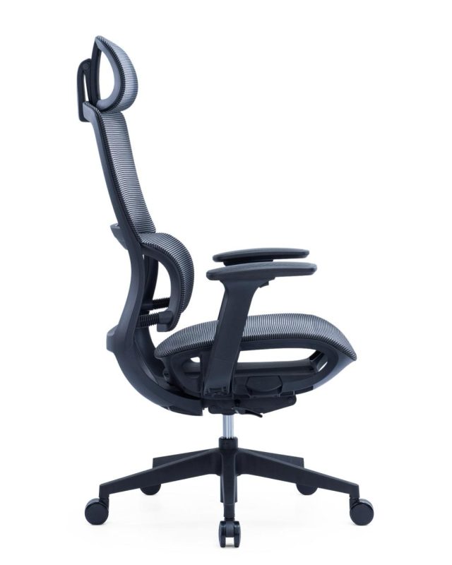 Ergonomic High-Back Black Mesh Office Chair with Adjustable Mesh Headrest & Armrests