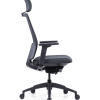Modern Black Office Mesh Chair with Adjustable Headrest(High Back) & 3D Armrests