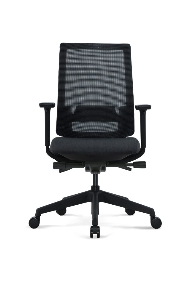 Modern Black Office Mesh Chair with Adjustable Headrest(High Back) & 3D Armrests